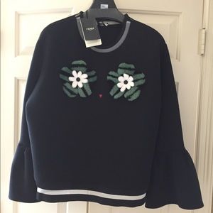 Fendi sweatshirt with mink application NEW $1700
